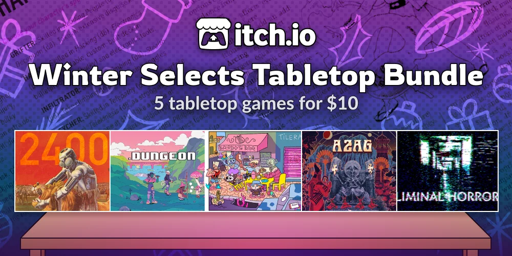 The itch.io Winter Sale and Tabletop itch.io Selects bundle start now!