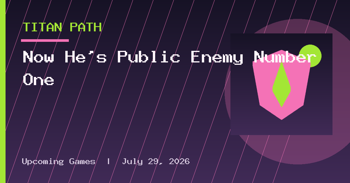 Now He's Public Enemy Number One