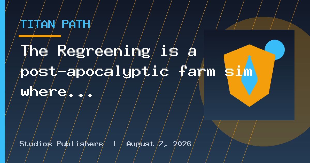 The Regreening is a post-apocalyptic farm sim where you grow animal habitats